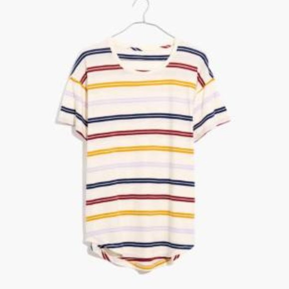 MADEWELL Whisper Crewneck Tee Joaquin Stripe - Picture 4 of 5
